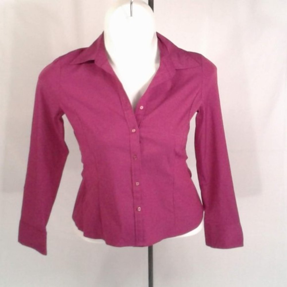 Rasberry Button down blouse